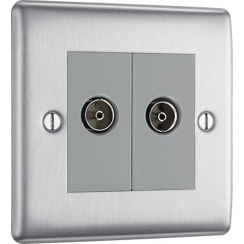 Image of BG Electrical Double Co-Axial Socket