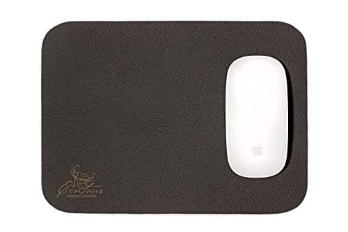 Image of Centaur Leather Mousepad 25 x 18cm Chocolate - Vintage Leather Mouse Pad - Handmade in Germany