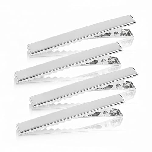 Image of Hopzab 4 Pcs Men’s Tie Clips–Stainless Steel Necktie Bars and Tie Pins,Classic Metal Tie Clips for Business,Wedding,Formal Events,Daily Office Wear(Silver)