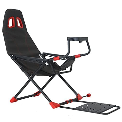 Image of Racing Wheel Simulator Cockpit for Xbox, PS4, PC - Adjustable Steering Wheel Stand with Ergonomic Seat, Foldable Design