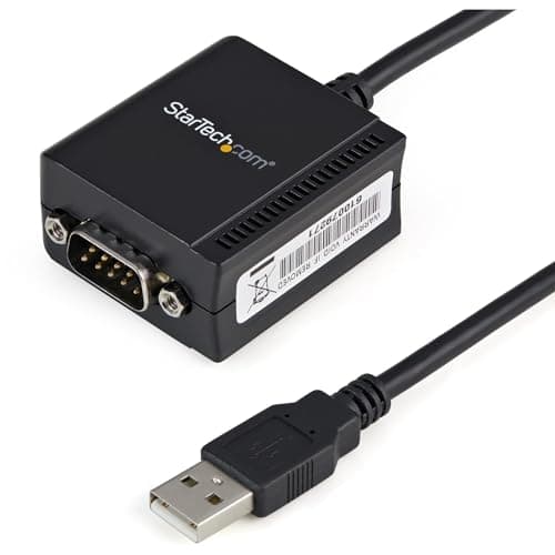 Image of StarTech.com 6ft (1.8m) 1-Port FTDI USB to Serial RS232 Adapter Cable with COM Retention, USB to RS232 Adapter - TAA