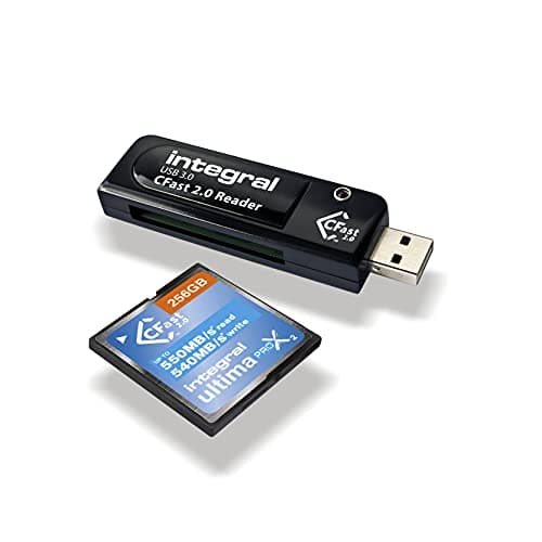 Image of Integral Cfast 2.0 Super Speed USB 3.0 Memory Card Reader Adapter - Plug & Play, Lightning Fast File Access and Designed for 4K Videos, raw image transfers & post production processing