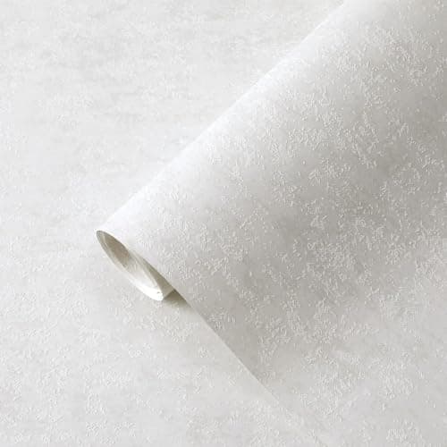 Image of Anttyscar Industrial Concrete Wallpaper - Soft White Cement with Subtle Metallic Glitter Textured Wallpaper Feature Retro Decorative Luxury Wall Paper Roll for Living Room, Hallway, Bedroom