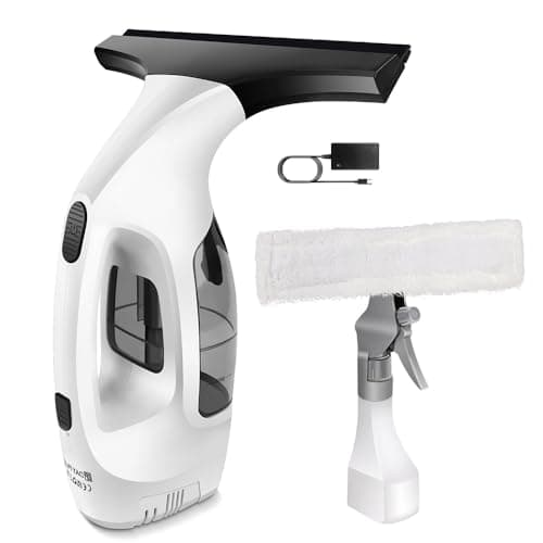 Image of Rechargeable Window Vacuum Cleaner Cordless – 30min Runtime, 100ml Water Tank, with Microfiber Cloth & Spray Bottle,Window Vac Cleaning for Windows, Mirrors, Tiles, Showers & Car Glass