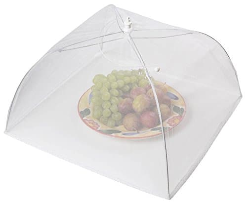 Image of KitchenCraft Umbrella Food Cover, Fine Mesh Food Protector, White Collapsible Mesh Screen Tent for BBQs, Picnics, Buffets, Kitchens and Outdoors, 40cm