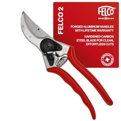 Image of FELCO 2 Pruning Secateurs – 25 mm Cutting Diameter, for Large Hands, 215 mm Length, with Sap Groove, Straight Handles, Red