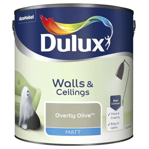 Image of Overtly Olive Walls & Ceilings Matt Emulsion Paint 2.5L – Smooth Creamy Finish, Quick Dry, Low VOC, Easy Application for Interior Walls & Ceilings