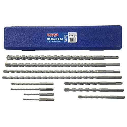 Image of Faithfull FAISDSSET11 SDS Masonry Drill Bit Set 11 Piece With Carry Case