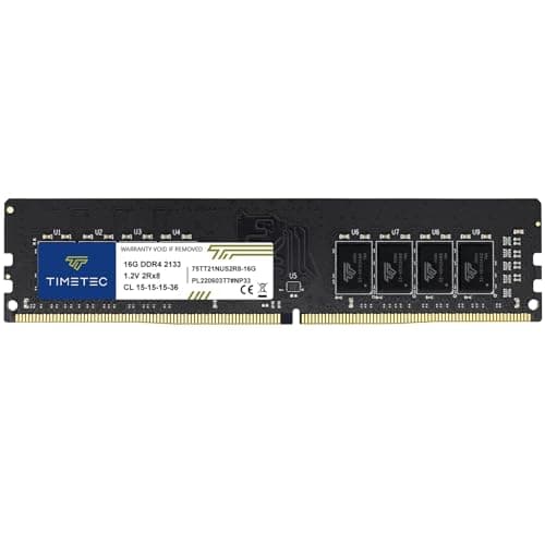 Image of Timetec 16GB DDR4 2133MHz (PC4-2133P) PC4-17000 UDIMM Desktop RAM – 288-Pin 1.2V CL15 Non-ECC Unbuffered DIMM Memory Module Upgrade