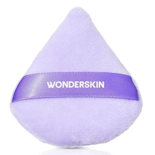 Image of Wonderskin FYP Powder Puff - Triangle, Soft Velour Makeup Puff For Loose or Pressed Setting Powder