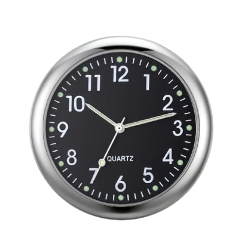 Image of Universal Stick On Car Dashboard Clock, Mini Luminous Quartz Dashboard Clock, Air Vent Stick-On Clocks with Luminous Night Light, Universal Round Digital Cars Clocks, Car Dashboard Accessories(Black)