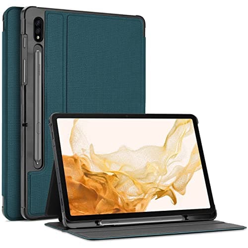 Image of ProCase Case for Samsung Galaxy Tab S8 Plus 2022/ Tab S7 Fe 2021/ Tab S7 Plus 2020 with Pen Holder, Lightweight Slim Protective Cover Business Folio Multi-Angle Viewing -Teal