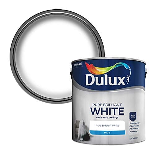 Image of Dulux Matt Emulsion Paint For Walls And Ceilings - Pure Brilliant White 2. 5 Litres