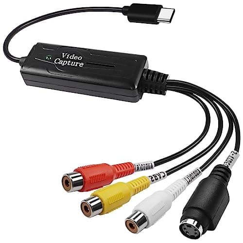 Image of XMSJSIY RCA AV to USB C Converter Video Capture Card Adapter 1 Channel AV NTSC PAL Video S Video/Composite to USB Converter Video Audio RCA for Mobile Phone/PC