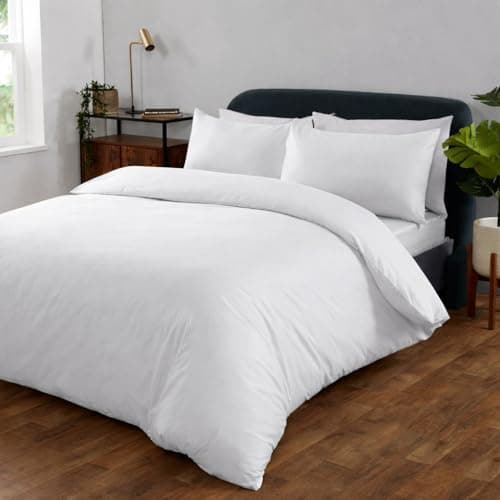 Image of Ghazlan Duvet Cover Set,300 Thread Count 100% Cotton 3Pcs Bedding Set- Duvet Cover with Free Matching Pillowcases, Luxury Sateen Weave Ultra Soft Easycare Hotel Quilt Cover Set (White, Single)