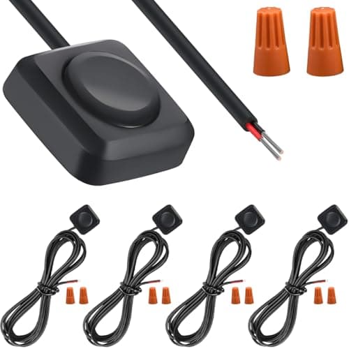 Image of DAOKAI Mini Push Button Switch Surface Mount 12V/24V Momentary ON/Off Micro Horn Buttons Switch with 1m Cable,Easy to Install for Car Horn,Industrial Control,Electronic Experiment - 5pcs