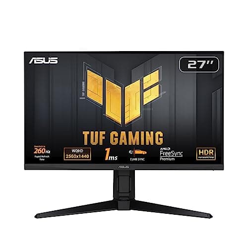 Image of ASUS TUF Gaming VG27AQML1A Gaming Monitor, 27 inch, QHD(2560x1440), Overclock to 260Hz (native 240Hz), ELMB Sync, Freesync Premium, 1ms (GTG), Variable Overdrive,100% sRGB, DisplayHDR 400