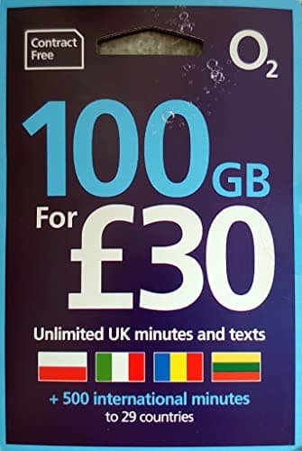 Image of O2 Sim Card Pay As You Go (PAYG) 30 Data Hungry Tariff