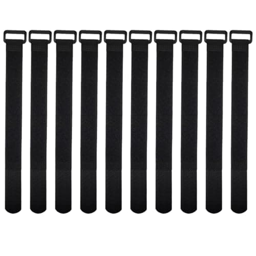 Image of 10 Pack Reusable Hook and Loop Straps – 300mm x 25mm Cable Ties for Cable Management & Organizing
