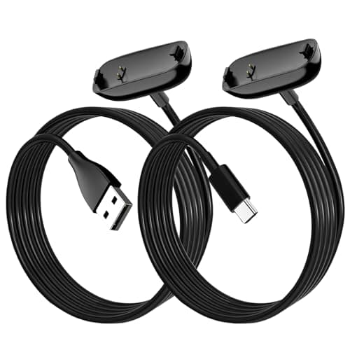 Image of TwinkleHom 2 Pack Charger Cable for Fitbit Inspire 3, Fast Charging Dock Cord Replacement for Fitbit Inspire 3 Health & Fitness Tracker, 1 USB & 1 USB C (3.3Ft+3.3Ft)
