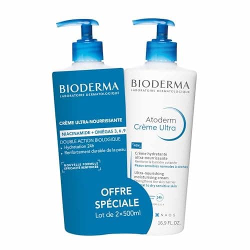 Image of Bioderma Atoderm Ultra Nourishing Cream Unscented 2 x 500 ml