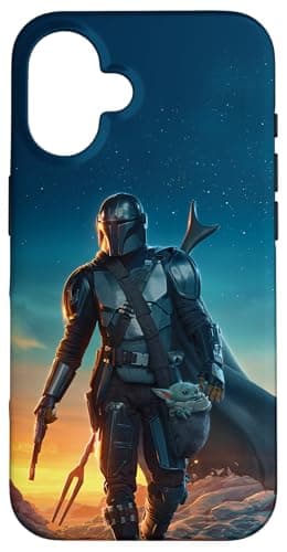 Image of Star Wars The Mandalorian and Grogu Sunset Poster Case for iPhone 16
