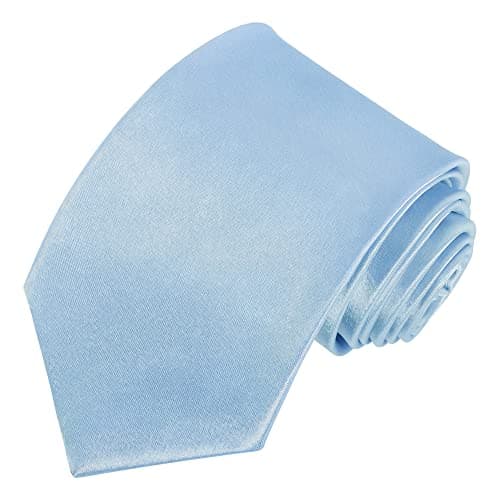 Image of Men Ties Solid Color Neck Tie for Men Wedding Business Formal Neckties (Light Blue)