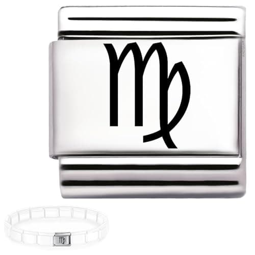 Image of Andska Zodiac Charm for Italian Bracelet 9mm Steel Horoscope Star Sign Link Aries Taurus Gemini Cancer Leo Virgo Libra Scorpio Sagittarius Capricorn Aquarius Pisces (Virgo charm)