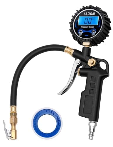 Image of AstroAI Digital Tyre Inflator with Pressure Gauge, 0.1 Display Resolution 250 PSI Air Chuck and Compressor Accessories Heavy Duty with Rubber Hose and Quick Connect Coupler