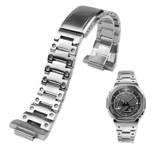 Image of 16mm Stainless Steel Metal Watch Band Fit for Casio G-SHOCK GM2100/GA2100(Silver-strap,For GM2100)