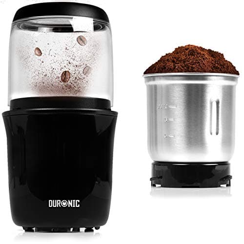 Image of Duronic Electric Coffee Grinder CG250, Spice Grinder Machine, Stainless Steel Blades Grinders, Fast Dry Mini Removable Grinding Mill Pot for Coffee Beans, Nuts, Seeds, Spices, Flax, Black
