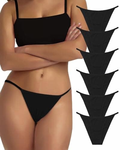 Image of Levao Women's Knickers Cotton Bikini Ladies Underwear No Show Tanga Hipster Women Briefs Multipack S-2XL