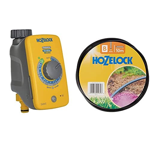 Image of Hozelock Ltd Hozelock Select Controller Water Timer, Standard & 2772P0000 Micro Tube 4mm - 10m, Multi-colour