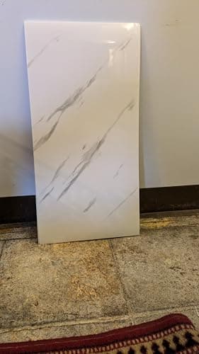 Image of 10Pcs Bathroom Wall Panels PVC Cladding Shower Wet Wall Tile Marble Effect Decor Tiles Sticker (Marble White)