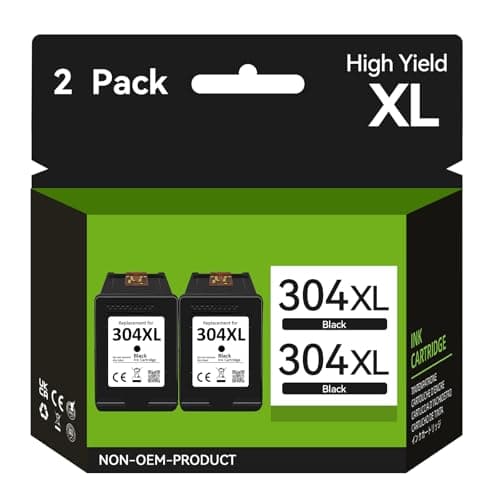 Image of 304XL Ink Cartridges Black High Yield Replacement for HP 304 Black Ink Cartridge Original for HP 304 XL, Printer Ink 304XL for DeskJet 2630 2632 2600 3760 3762 2622 3720 Envy 5032 5000 5010 5020 5030