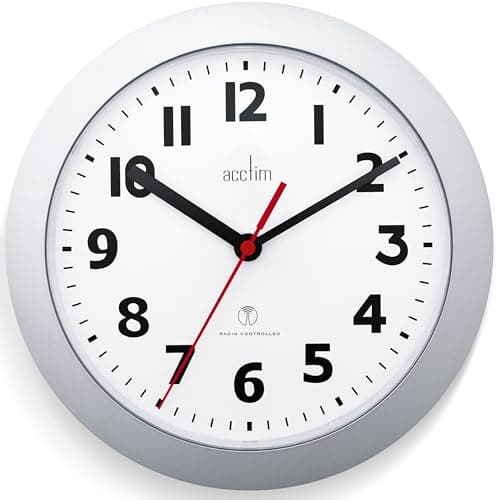 Image of Acctim Parona Radio Controlled Wall Clock 23cm Diameter (Silver)