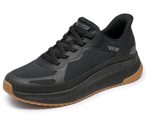 Image of Skechers Men's BOBS Squad 4 Slip-On, Black Mesh, 8 UK