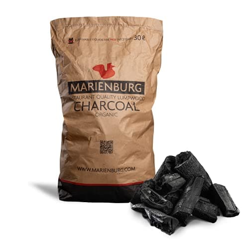 Image of Marienburg Organic Restaurant Grade Lumpwood BBQ Charcoal for Barbecues and Pizza Ovens, 30L