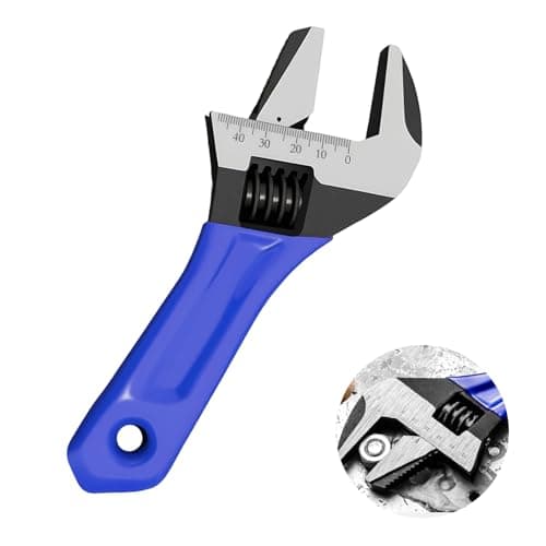 Image of ZynoMUCH 6-Inch/156mm Wide Mouth Adjustable Wrench and Pipe Wrench, Wide Jaw Large Opening Wrench Hand, Compact Adjustable Wrench for Tight Spaces