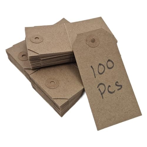 Image of Swift Unstrung Tags Brown Reinforced Card Clothing Parcel Label Gift Swing Tickets Kraft Price Labelling 108mm x 54mm (Pack of 100)