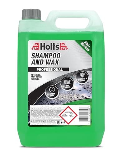 Image of Holts Car Shampoo & Wax 5 L – High-Foaming Wash & Wax for Cars – Cleans & Protects Paintwork – Up to 300 Washes – Easy-Rinse Car Wash Shampoo Leaves Gloss & Water-Beading Finish