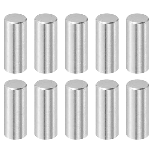 Image of sourcing map 10 Pcs 10 mm x 25 mm Dowel Pins, 316L Stainless Steel Cylindrical Dowel Pins Shelf Support Peg Pin Rod Fasten Elements Metal Shelf Pegs Silver Tone