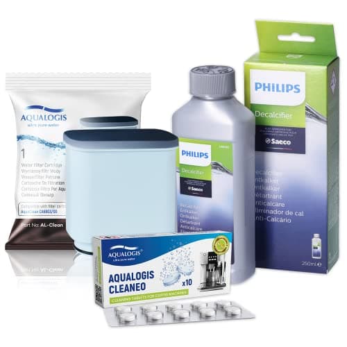 Image of Set for Coffee Machine LatteGo, Genuine Descaler Philips CA6700/10, Aqualogis Cleaneo Cleaning Tablets, Water Filter AL-Clean CA6903