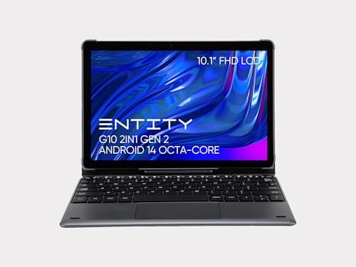Image of Entity Tab G10 2in1 (2024) Gen2 10.1” HD Tablet with Soft Pogo Keyboard Netbook (A523 Octacore, 4GB RAM, 32GB eMMC, Android 14, Dual Band Wifi, Bluetooth, Integrated Webcam)