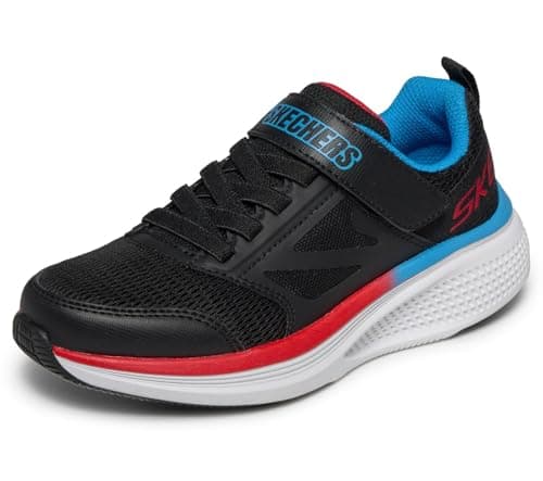 Image of Skechers Boy's Go Run Elevate 2.0 Find My Sneakers, Black Textile/Black Synthetic/Red & Blue, 13 UK Child