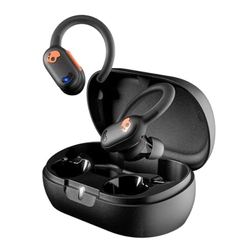 Image of Skullcandy Push ANC Active in-Ear Wireless Earbuds, 58 Hr Battery, IP67 Waterproof, Wireless Charging, Microphone, Works with iPhone Android and Bluetooth Devices - True Black/Orange