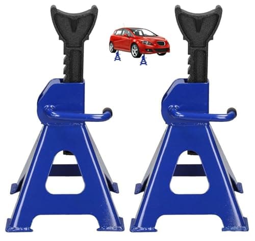 Image of 2 x 3T Tonne Heavy Duty Car Van Vehicle Ratchet Jack Stands Axel Stand Tyre Jack Lift 29-43cm (Pack of 2)