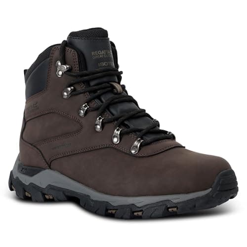 Image of Regatta Men's Holcombe Classic Walking Boots Water Resistant Padded Durable Hiking Footwear