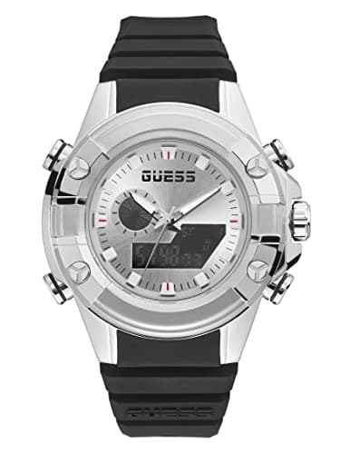 Image of GUESS Men Digital Quartz Watch with Silicone Strap GW0341G1