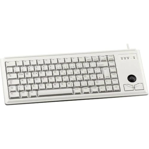 Image of CHERRY G84-4400, Compact Keyboard with Trackball, German Layout (QWERTZ), Wired (USB-Connection), 2 Mouse Keys, Mechanical ML Switches, Grey